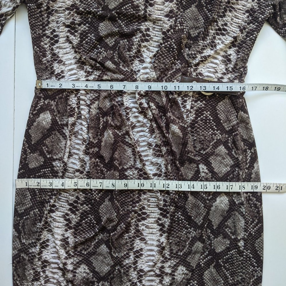 SOLD Michael Kors Brown Snake Print Wrap Dress L - Picture 11 of 16